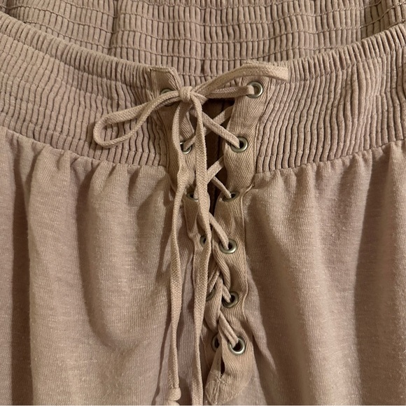 Womens American Eagle Pink Lace Up Off The Shoulder short sleeve shirt Medium - Picture 5 of 8